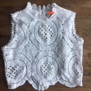 White crochet crop top